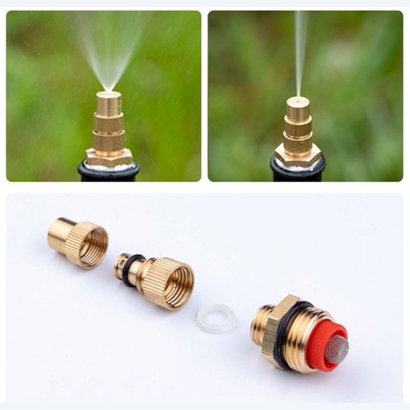 Heavy Duty Twist Hose Nozzle Adjustable 1/2 Jet Sweeper Nozzle for Car Wash Watering Gardens High Pressure Brass Nozzle