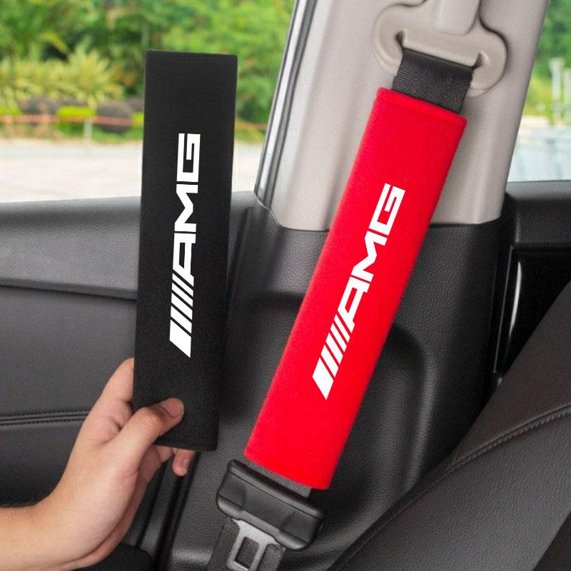 2Pcs Car Seat Belt Safety Belt Shoulder Cover For Mercedes Benz AMG W204 W205 W203 W211 W212 W213 W201 W210 W124 W126 W140