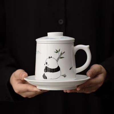 Hand Painted Panda Tea Cup Tea Separation Office Tea Ceremony Tea Cup Personal Special Kung Fu Tea Set