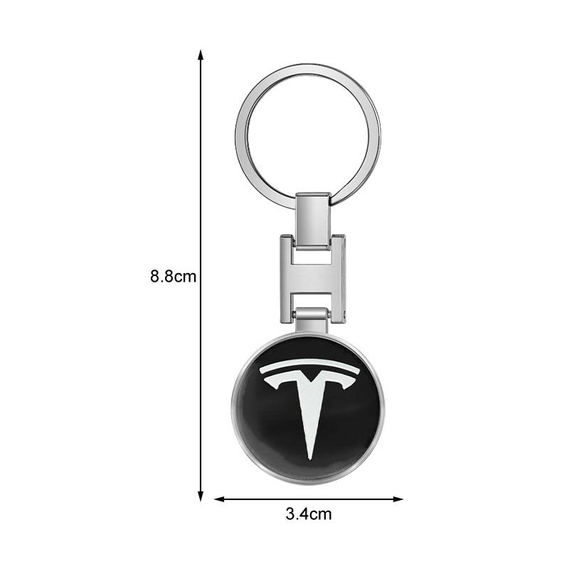 1Pcs Car Emblem Keychain Key Ring Accessories For Tesla Model 3 Model X S 2016-2023  Model Y Decals TM3 TMX