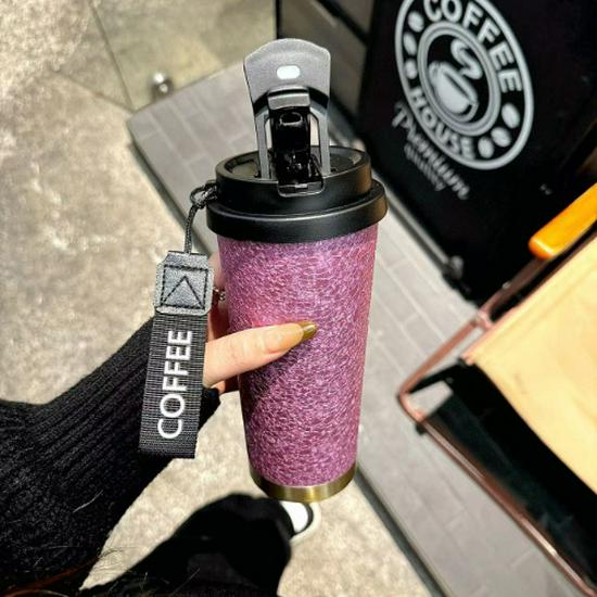 316 Titanium-Plated Antibacterial Thermos with Straw - Portable, Durable, and Stylish