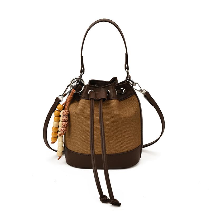 Premium handbag bag women's 2025 new autumn and winter shoulder versatile messenger bag Korean version drawstring hand carrying bucket bag