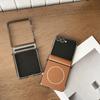 Für Samsung Galaxy Z Flip7 5G Handyhülle Kompatibel mit MagSafe Leder+PC Schutzhülle