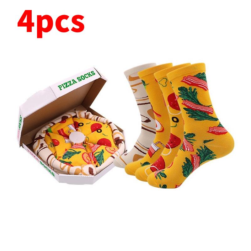 Midcalf Colorful Pizza Socks Box Cartoon Bacon Vegetable Food Christmas Gift