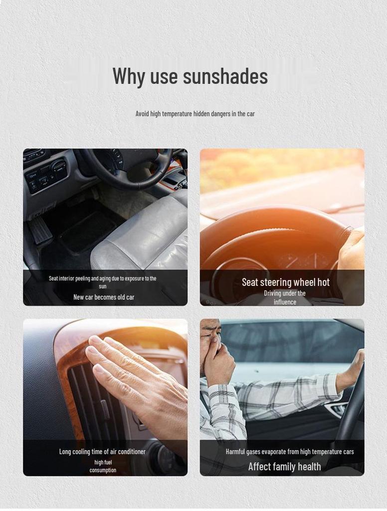 V-Shaped Titanium Gold Car Umbrella with Curved Handle for Front Windshield