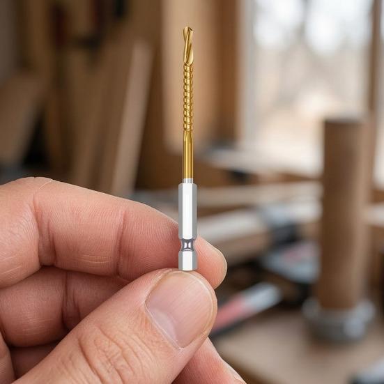 Titanium Coated HSS Twist Drill Bits, 3-10mm Serrated Side Cutting Drill Bit, Hex Shank Serrated Cutting Drill Bits, Drill Bit Woodworking Tools,