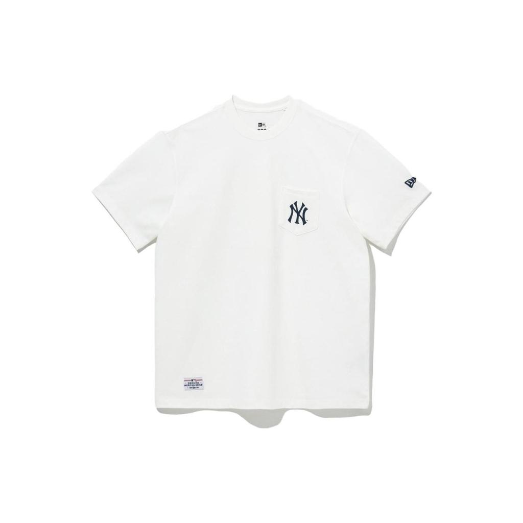 New Era X MLB New York Yankees Logo Print Round Neck Summer American Short Sleeve T-Shirt Unisex T-Shirt White 13697649