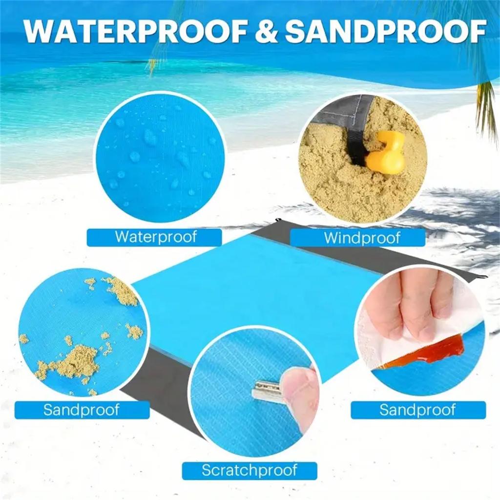 Beach Blanket Sandproof 280*305cm Waterproof Beach Mat Lightweight Picnic Blanket for Travel Hiking Accessories Beach Mattress