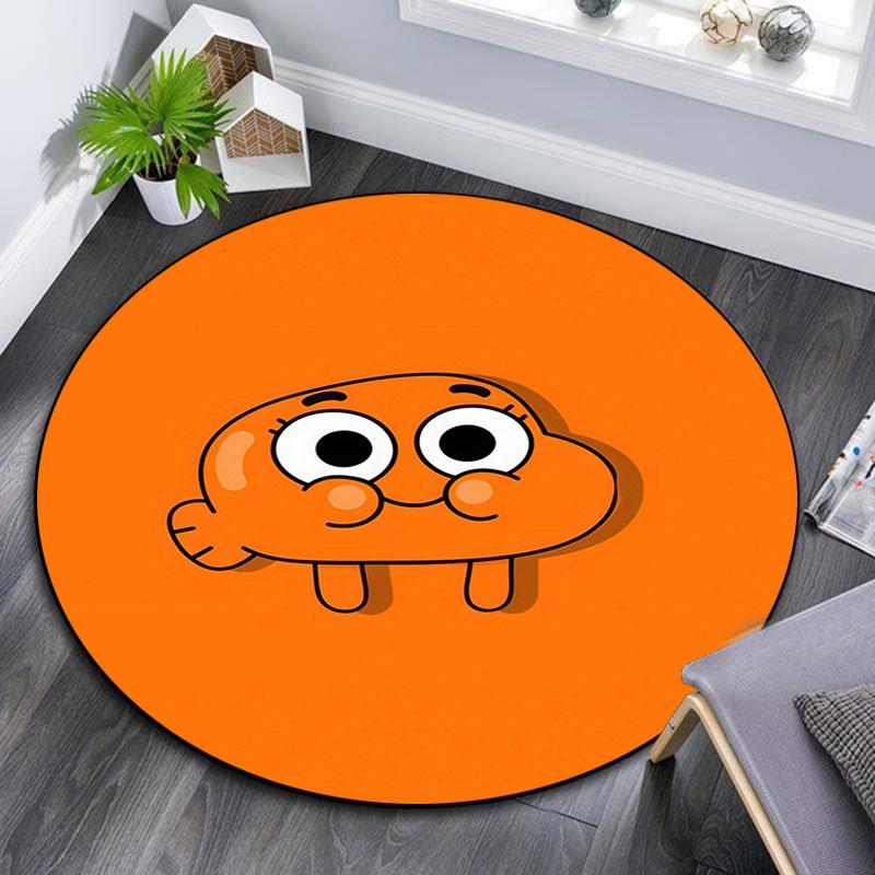 Darwin Watterson Pattern Round rug,Carpet Rug for Living Room Bedroom Playroom ,Non-slip Floor Mat,Holiday Gifts and Birthday Gifts.