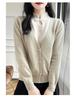 Frog Button Stand-Up Collar Cashmere Sweater - Chinese Style, Women's Autumn/Winter High-End Pullover
