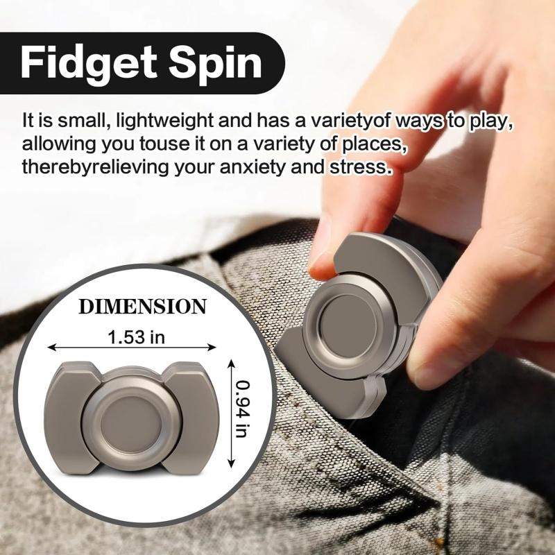 3-in-1 Fidget Spinner Toy for Adults Metal Slider Clicker Spinner Magnetic EDC Gadget Gifts Stress Anxiety Relief ADHD Autism