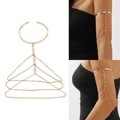 Adjustable Iron Resin Arm Cuff Bracelet With Detachable Fringe Design For Casual Or Formal Outfits