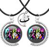 Neue Halskette Tokio Hotel Retro Rockband Pop Bill Kaulitz Band Glas Doppelseitig Drehbar Anhänger Halskette Schmuck Anhänger Fans