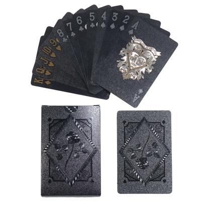 Cool Black Aluminum Foil Playing Cards Black Pearl Game Playing Cards Waterproof Playing Cards Black Rose Skull Deck of Cards