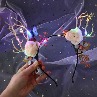 Style Hair Accessories LED Light  Festival Decoration Women Hair Wear Elk Ears Headband Glowing Headband Fairy Deer Ear