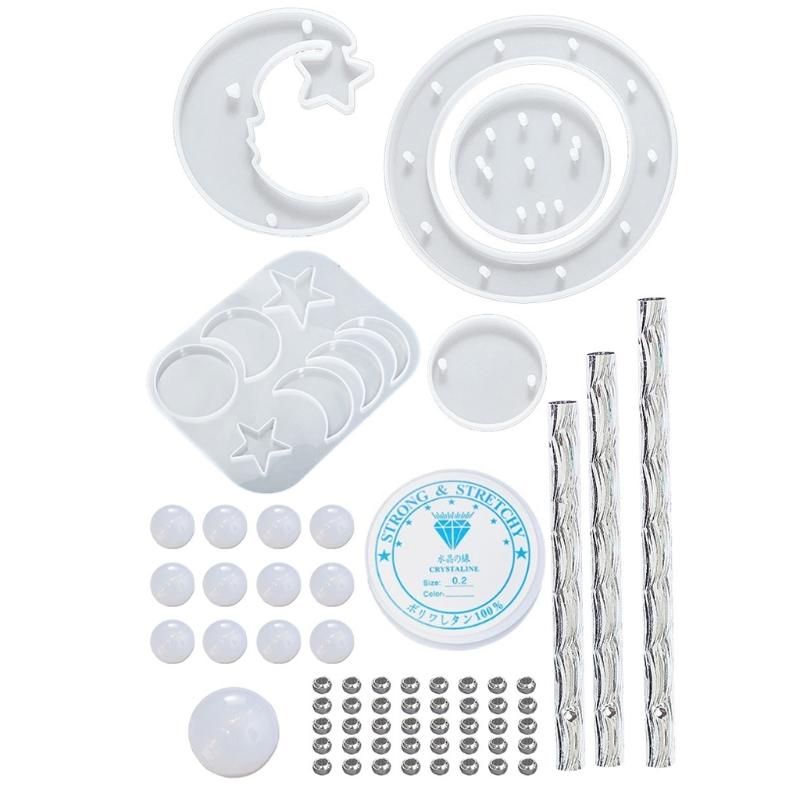 Moon Star Sun for Butterfly Fairy Resin Moulds Epoxy Casting Silicone Mould Crystal Planet Pendant Jewelry Making Mo 1