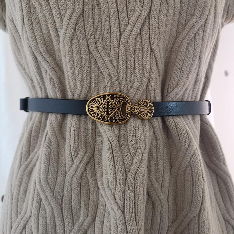 Waist Belt Leather Women Slim With Metal Clasp For Fashionable Outfits Casual