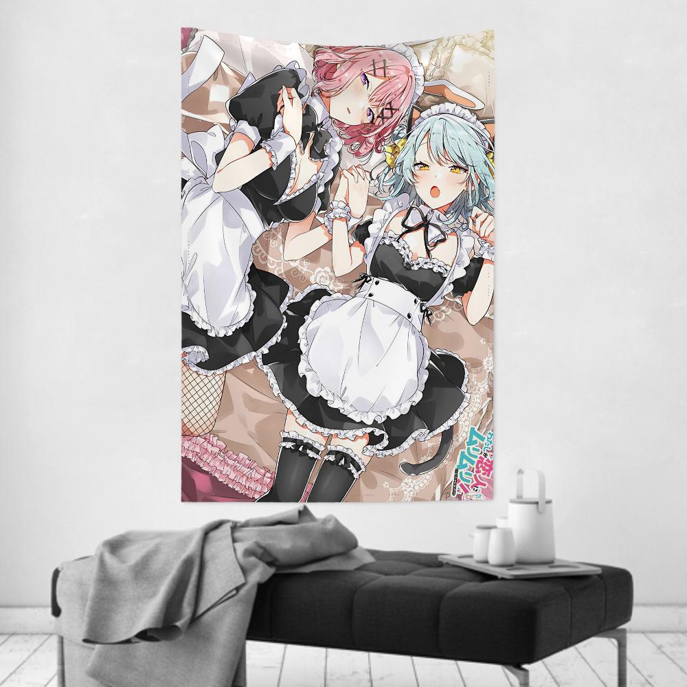Maid Girl Cute Anime Tapestry Room Decor Wall Cloth Party Hanging Background Room Decor Baby Room