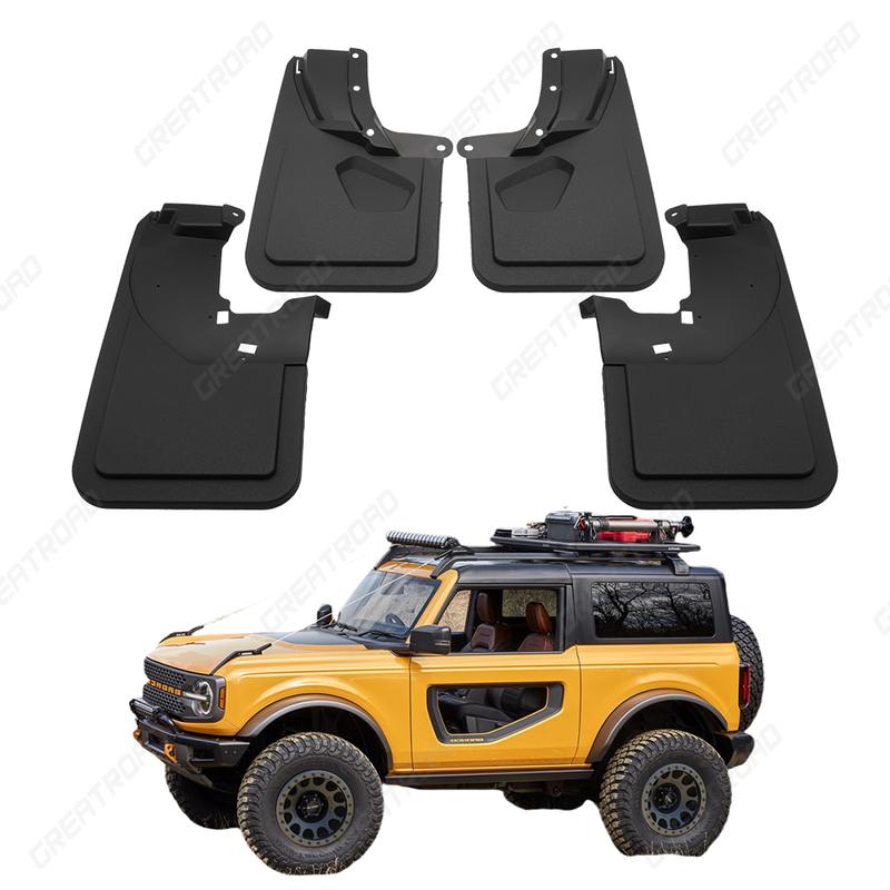 4Pcs Durable ABS Mud Flaps For Ford Bronco    Car Mud Flaps Fender Guards Easy tall Auto Accessories