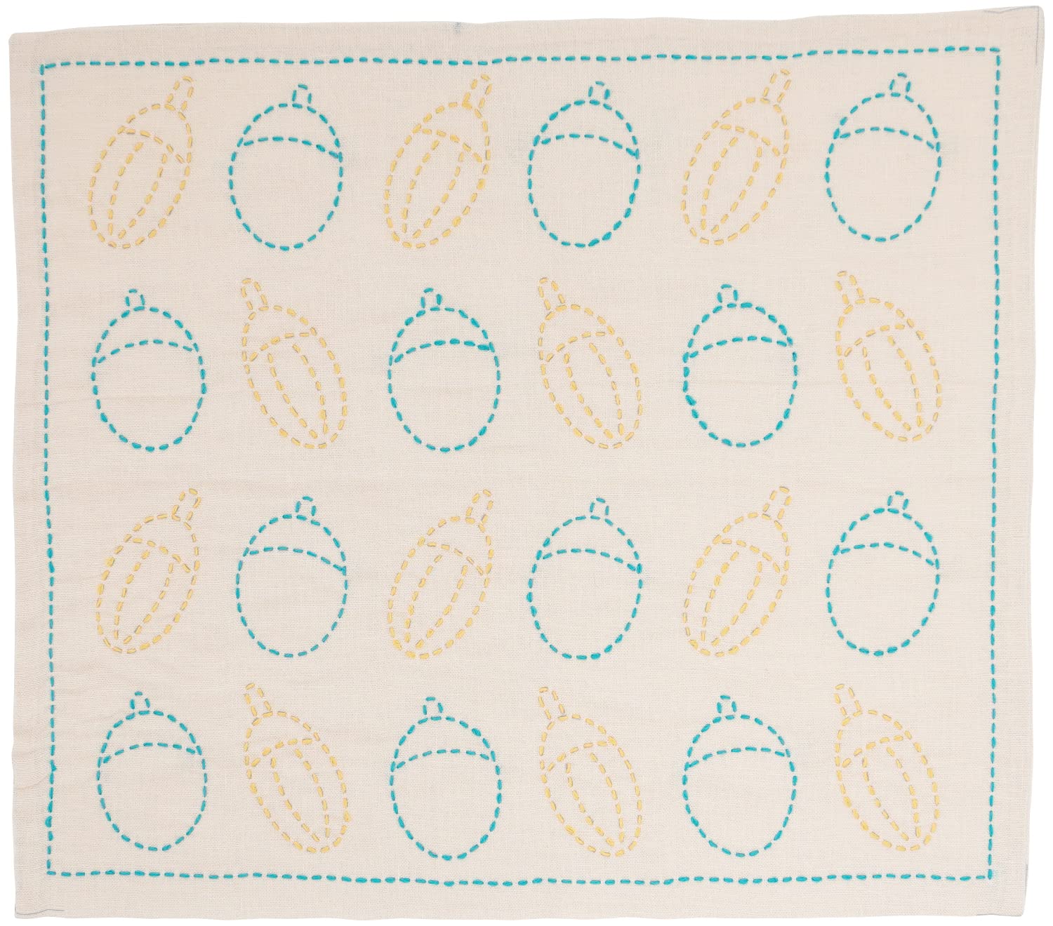 

Raw Wool Sashiko Sashiko Made in Acorn Dishcloth, Kit, Japan, 100% Cotton, 11. (Off-White)