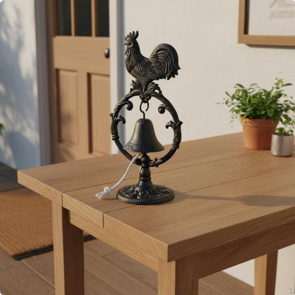 Rustic Cast Iron Chime Bell Decorative Wall Art Outdoor