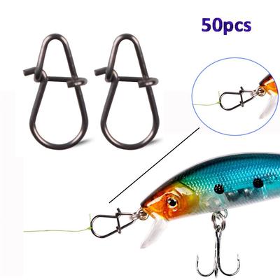 Stainless Steel Fishing Accessories Fish Hook 0.6mm Lure Connector Safety Snaps Fast Clip Lock Pins