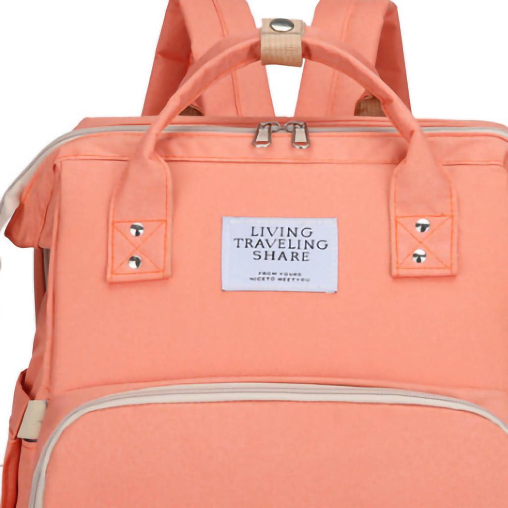 Babyblöjväska Stor Kapacitet Bärbar Multifunktionell Andningsbar Vikbar Blöjryggsäck Rosa