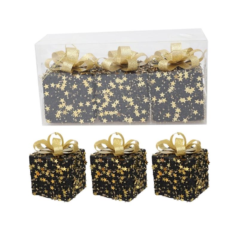 

2pcs Foam Christmas Gift Box Christmas Tree Pendant Mini Christmas Ornaments for Home Party Decor New Year 2024 Gift small