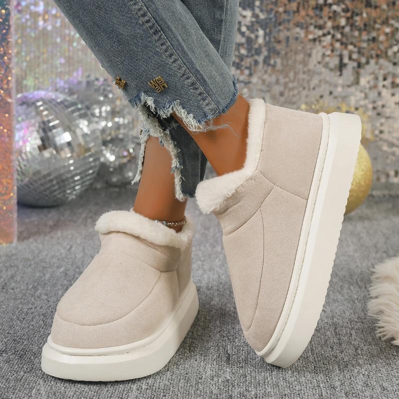 Women Boot 2025 New Winter Fashion Flats Platform Ankle Snow Boots Fur Women Shoes Short Plush Winter Warm Boots for Women