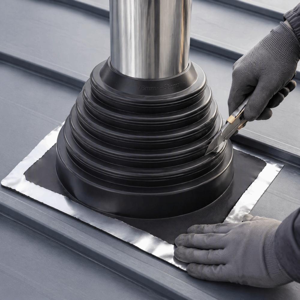 Gummimaterial Metalltakfläktstövel Rör Ytterdiameter 7" till 13" Skorstensrörsstövel För Husägare