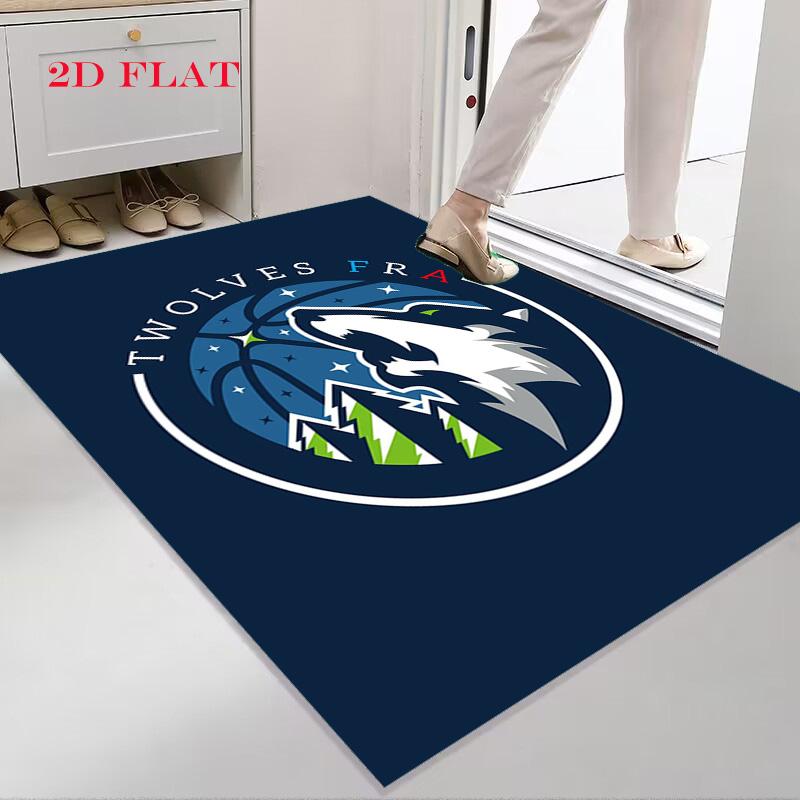 Titleminnesota Timberwolves Logo Printtitle Carpet Floor Mats Living Room And Bedroom Mats Protective Pad Office Chair Cushion Doormat