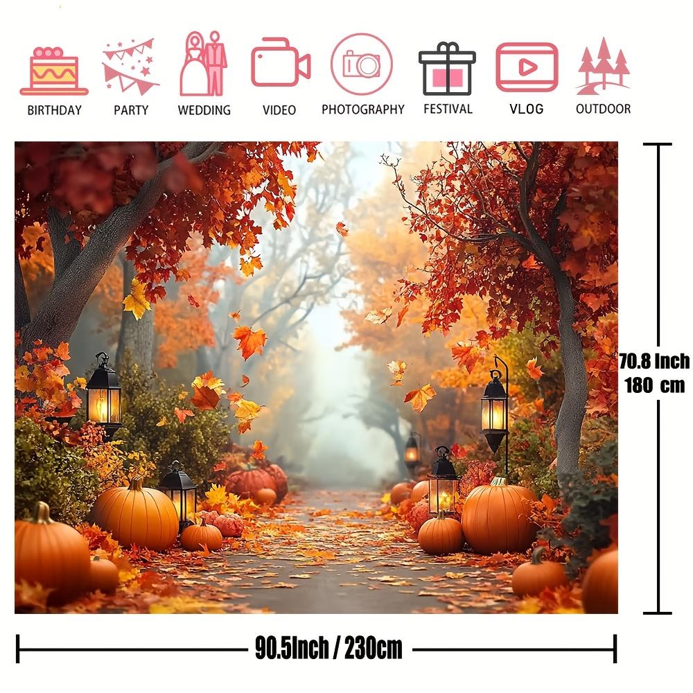 1pc Autumn Maple Forest and Pumpkin Harvest Flags, Thanksgiving Party Background, Holiday Autumn Photography Decoration