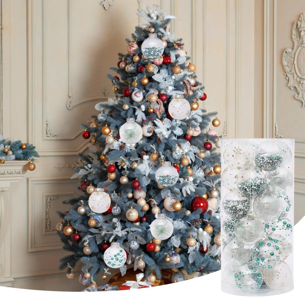 Christmas Ball Ornaments 24 Pieces Clear Christmas Balls Holiday Decorations for Home Party Supplies Room Offices Dormitory