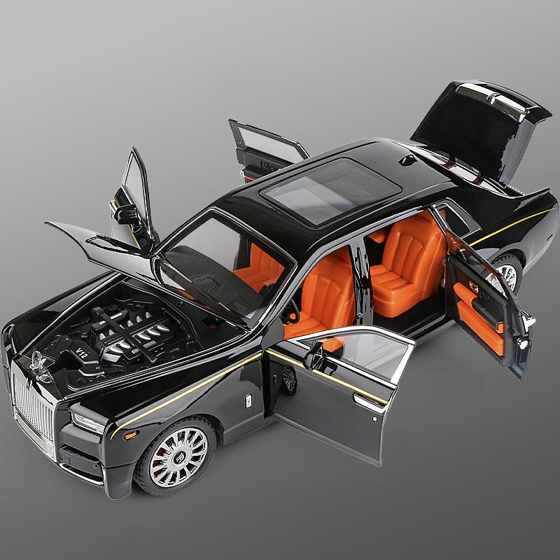 1:18 Modelli di Auto in Lega Rolls Royce Phantom Limousine Metallo Diecast Decorazione per la Casa Ornamento da Scrivania Alta Simulazione Regali