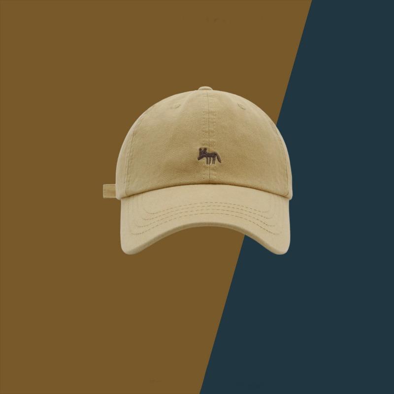 Cute Versatile Little Fox Embroidered Baseball Cap Men's and Women's Spring and Summer Street Fashion Cap Showing Small Face