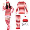 Formemory Halloween Costume Matching Wally Funny and Cute Christmas Costumes for Adults and Boys and Kids Halloween Costume Set and Adult Where's