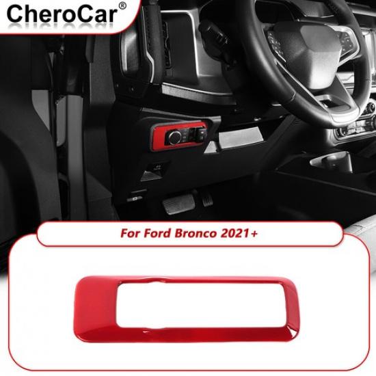 Red Head Light Switch Cover Trim Interior Accessories for Ford Bronco +