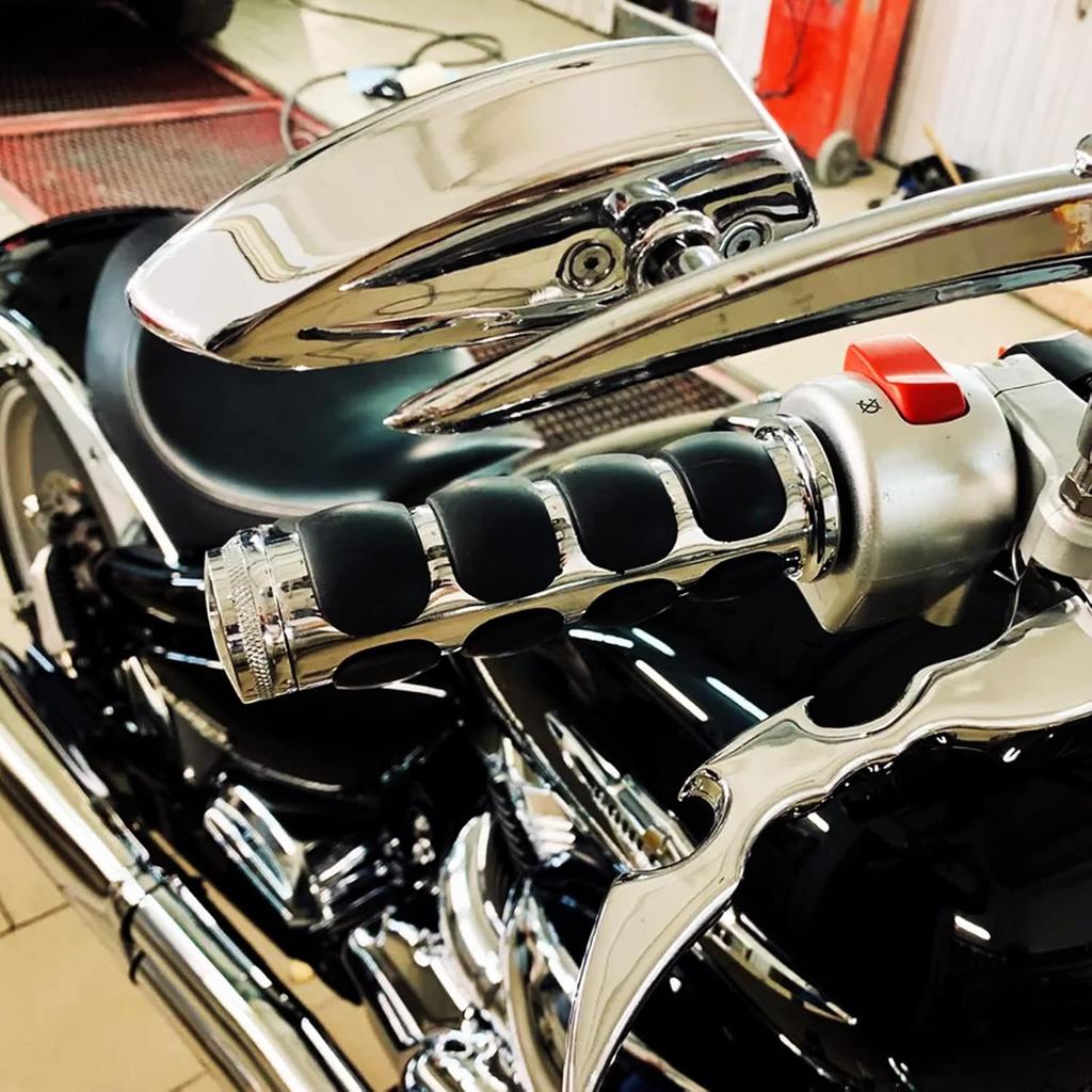 DREAMIZER Universal Motorcycle Hand Grips With Black Non-Slip Rubber For Harley Honda Yamaha Suzuki Kawasaki