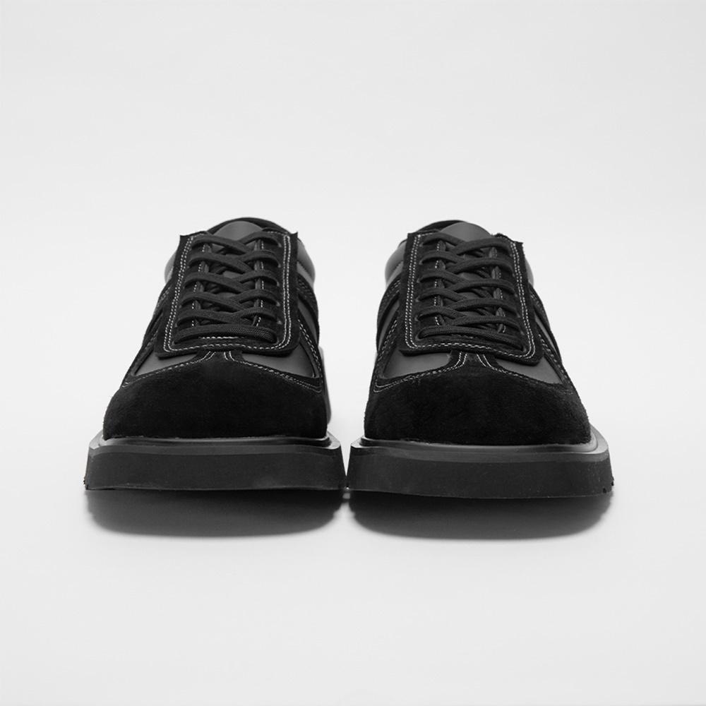 [ANALOG MOOD] German Army Bold Leather Sneakers (Black), AN24F2601, 7000031824, Popular Korean Shoes