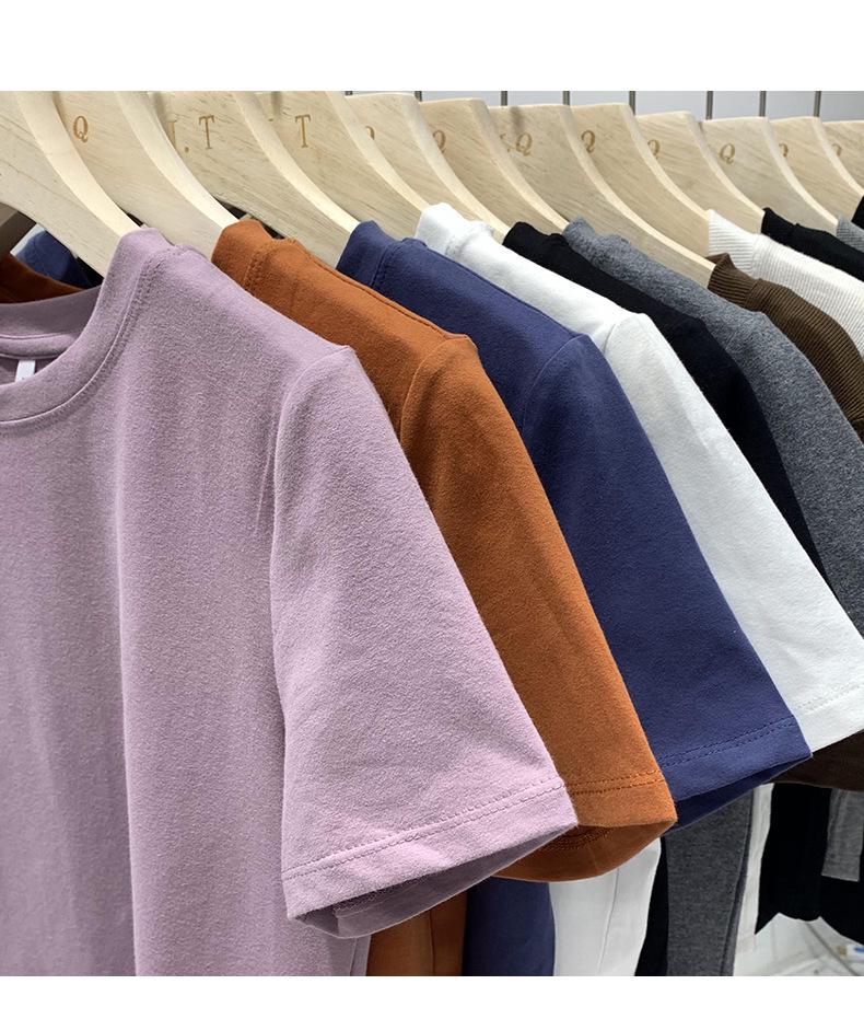 Women's Slim-Fit Pure Cotton Short-Sleeve Round Neck Base Layer T-Shirt