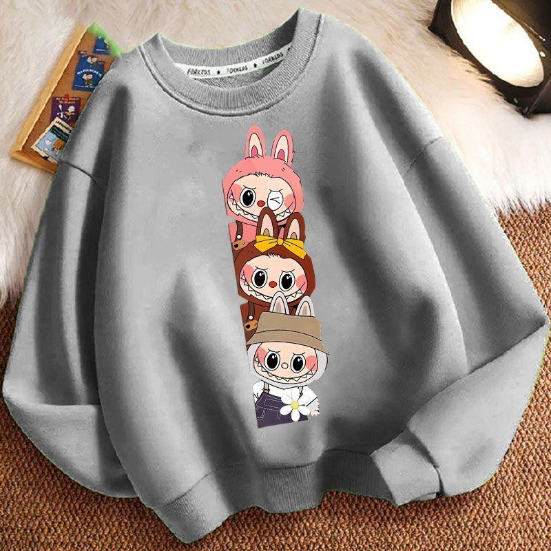 Children's Fashion Sweatshirts, Loose Long-sleeved Sweatshirts for Boys and Girls in Spring and Autumn