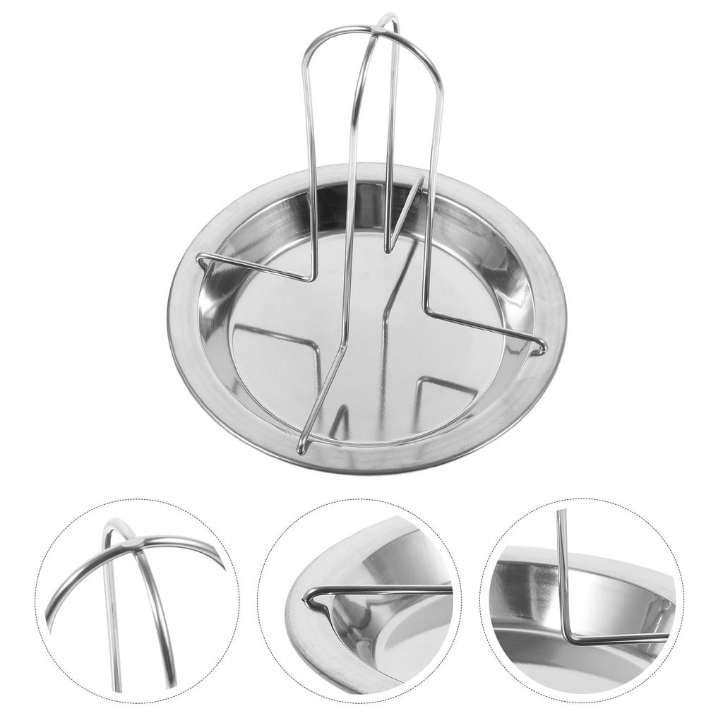 Outdoor Camping Chicken Roaster Rack Thickened Carbon Steel BBQ Grill Stand Non Stick Roast Chicken Holder Pan
