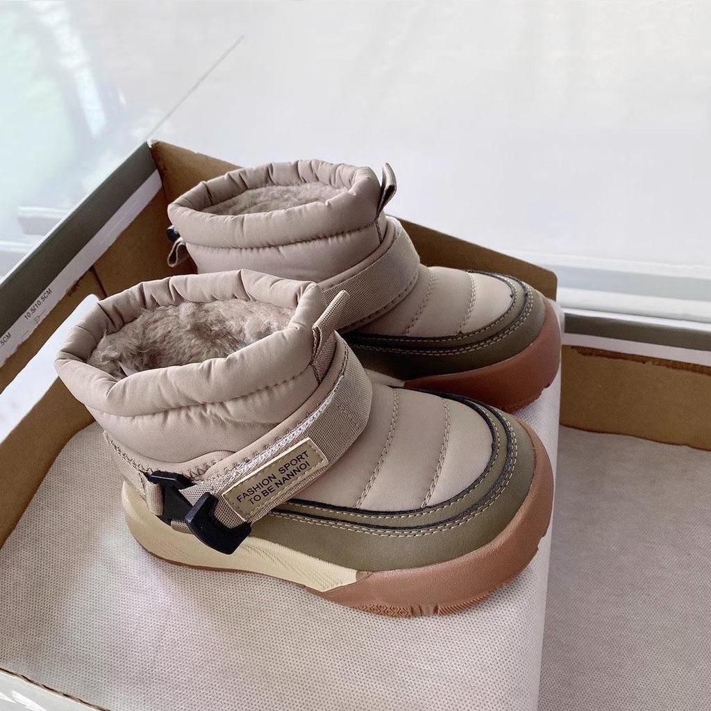 New Kids' Non-Slip Winter Boots - Warm, Thickened, and Fashionable with Magic Tape