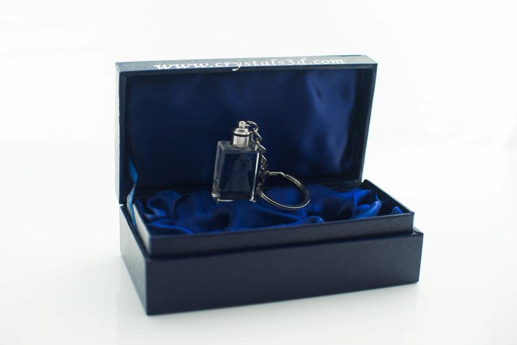 Poodle - Crystal Key Ring with Dog Photo, Illuminated Key Ring, Unique Gift by Art-Dog Brand
