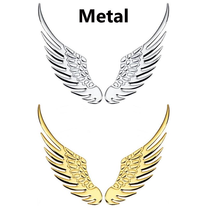 2pcs/1pair of PVC or Metal High Gloss Stickers Angel Wing Decorative Stickers Glitter Accents Anime Theme Glossy Surface