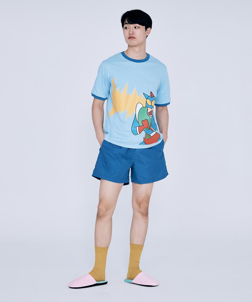 Daenkkomma Crayon Shin-Chan Action Mask Short Sleeve Glow-In-The-Dark T-Shirt
