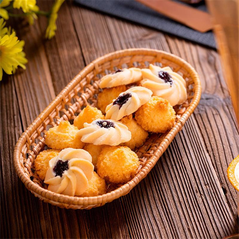 Tavă de depozitare a pâinii din ratan țesut manual, coș cu fructe, tăvi pentru micul dejun, tavă ovală pentru ceai și gustări, tavă pentru tacâmuri, decorare pentru casă