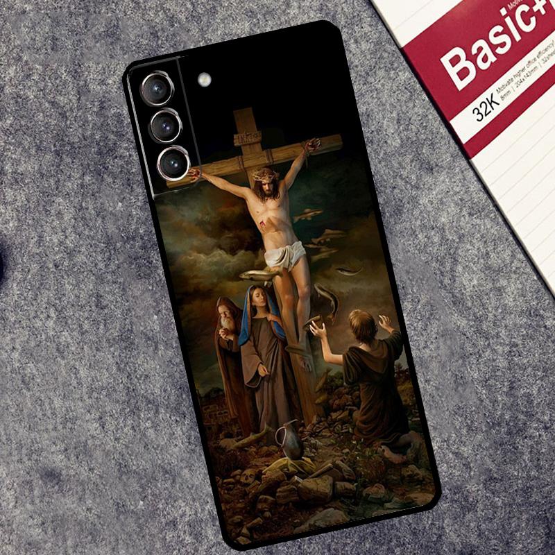 Jesus Cross Case For Samsung Galaxy S24 S22 S23 Ultra Note 20 S9 S10 Note 10 Plus S20 FE S21 FE Cover