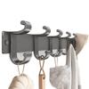 Meiruid Wall-Mounted No-Drill Double-Layer Space Aluminum Coat & Hat Hook