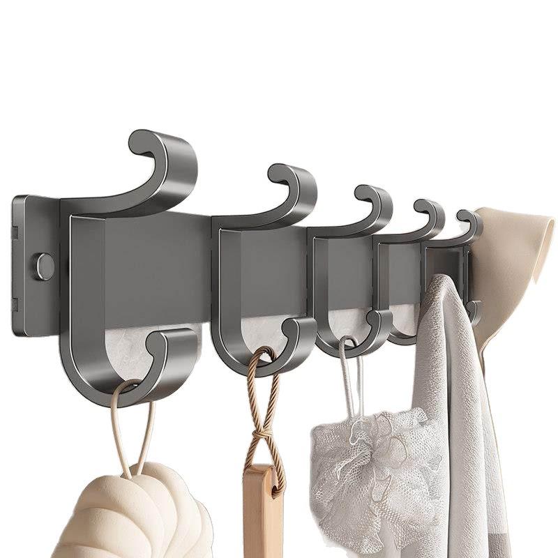 Meiruid Wall-Mounted No-Drill Double-Layer Space Aluminum Coat & Hat Hook